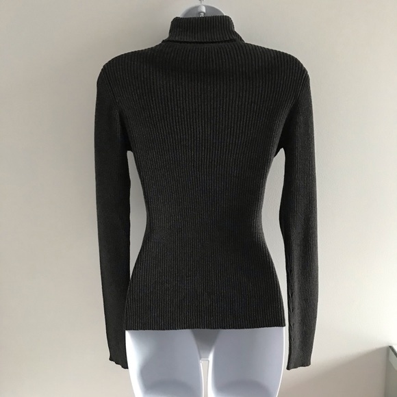 NWOT Jacob Grey Ribbed Turtle Neck Winter Long Sleeve Top Vintage 90’s Y2K - Picture 11 of 13